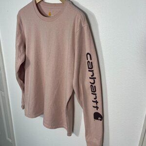 Carhartt | Pink Long Sleeve Tee with Graphic Sleeve, size Youth Large 12-14